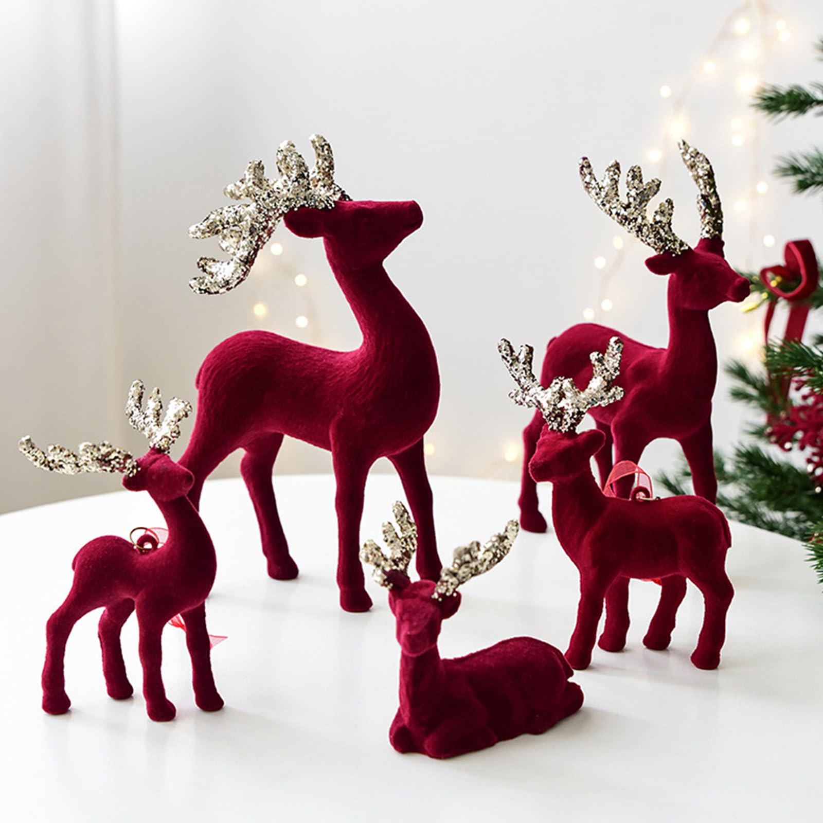 Amazon.co.jp: リアルなトナカイフィギュアクリスマスデコレーション鹿